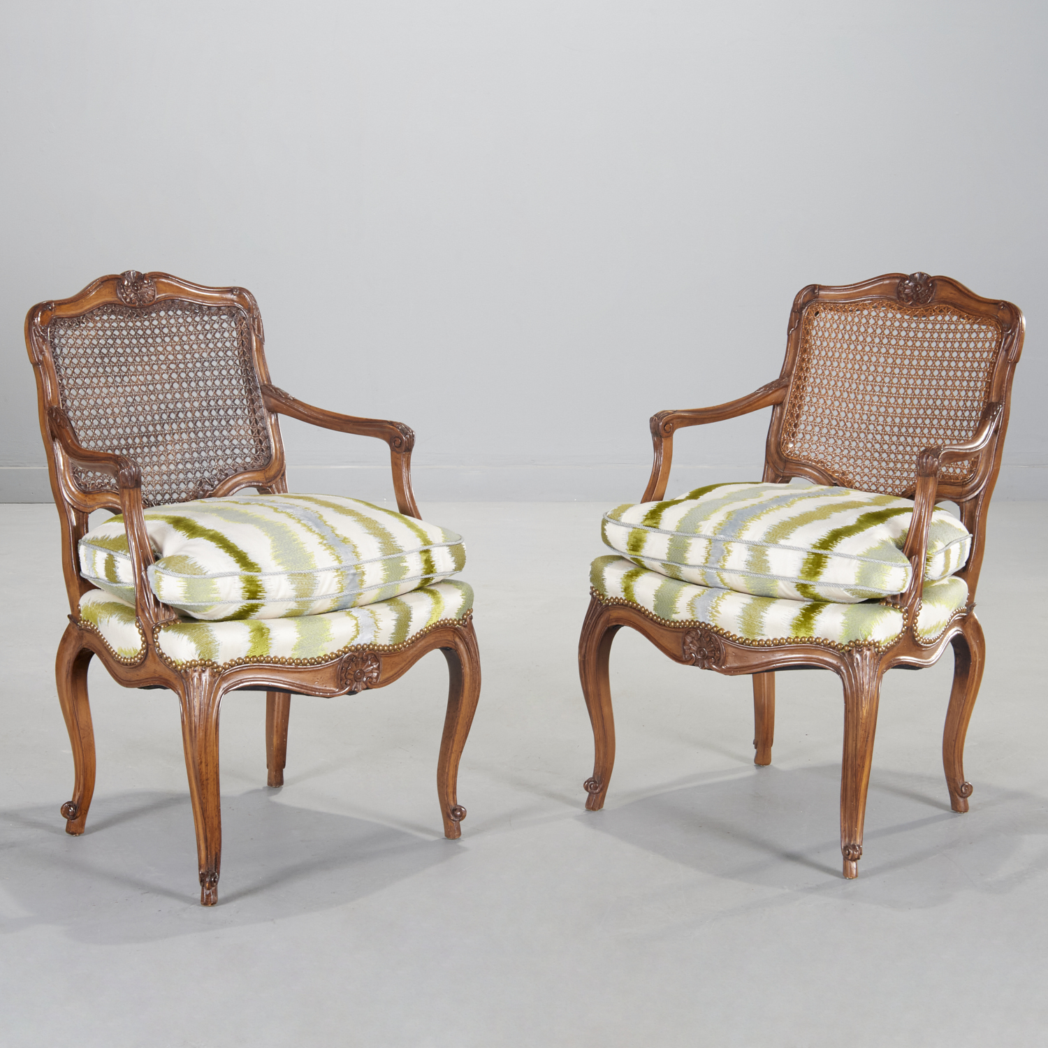 PAIR LOUIS XV STYLE CANED BACK 2fb363