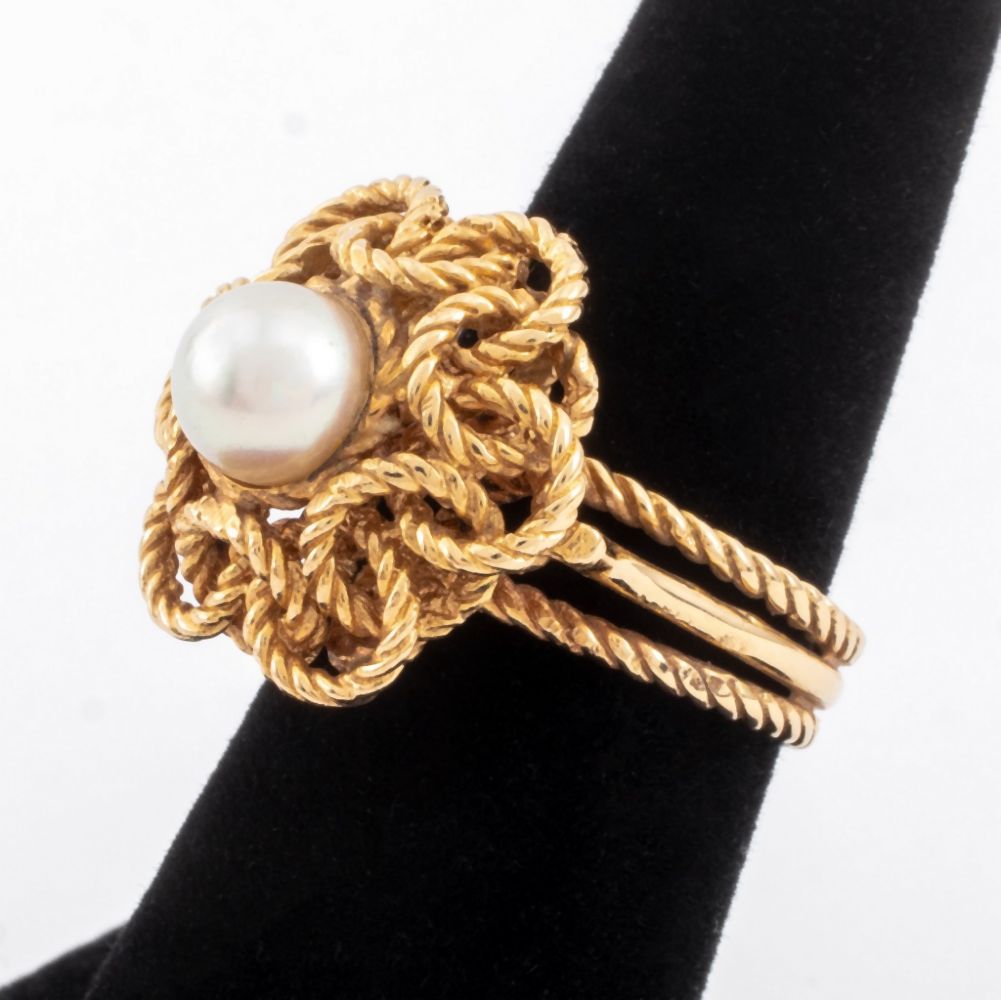 14K YELLOW GOLD PEARL RING 14K 2fb391