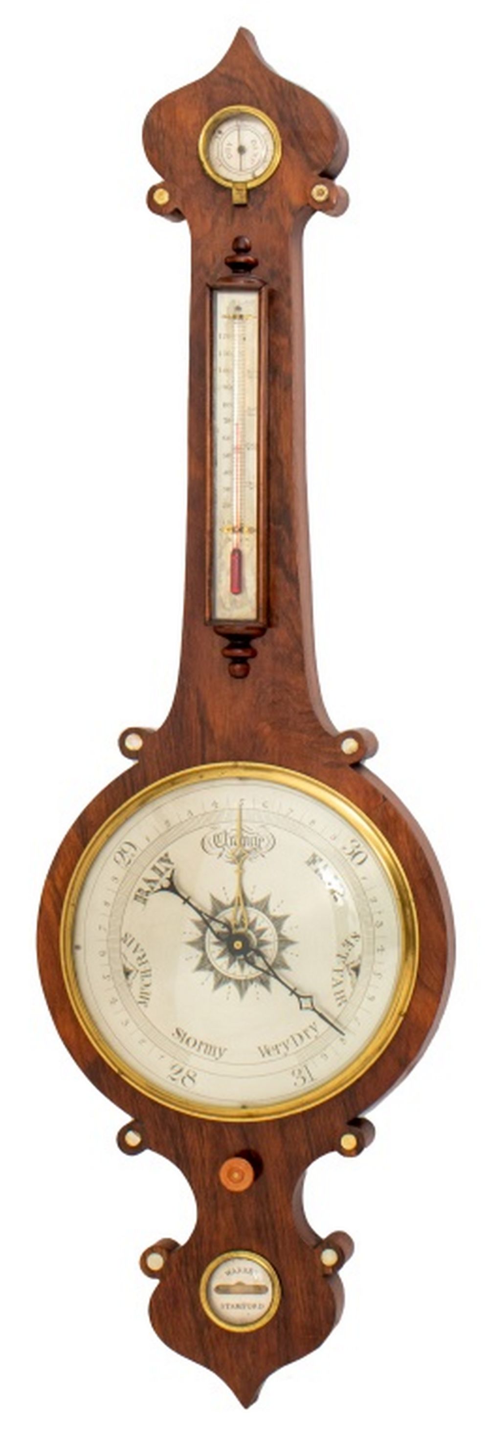 REGENCY MAHOGANY WHEEL BAROMETER  2fb3c0