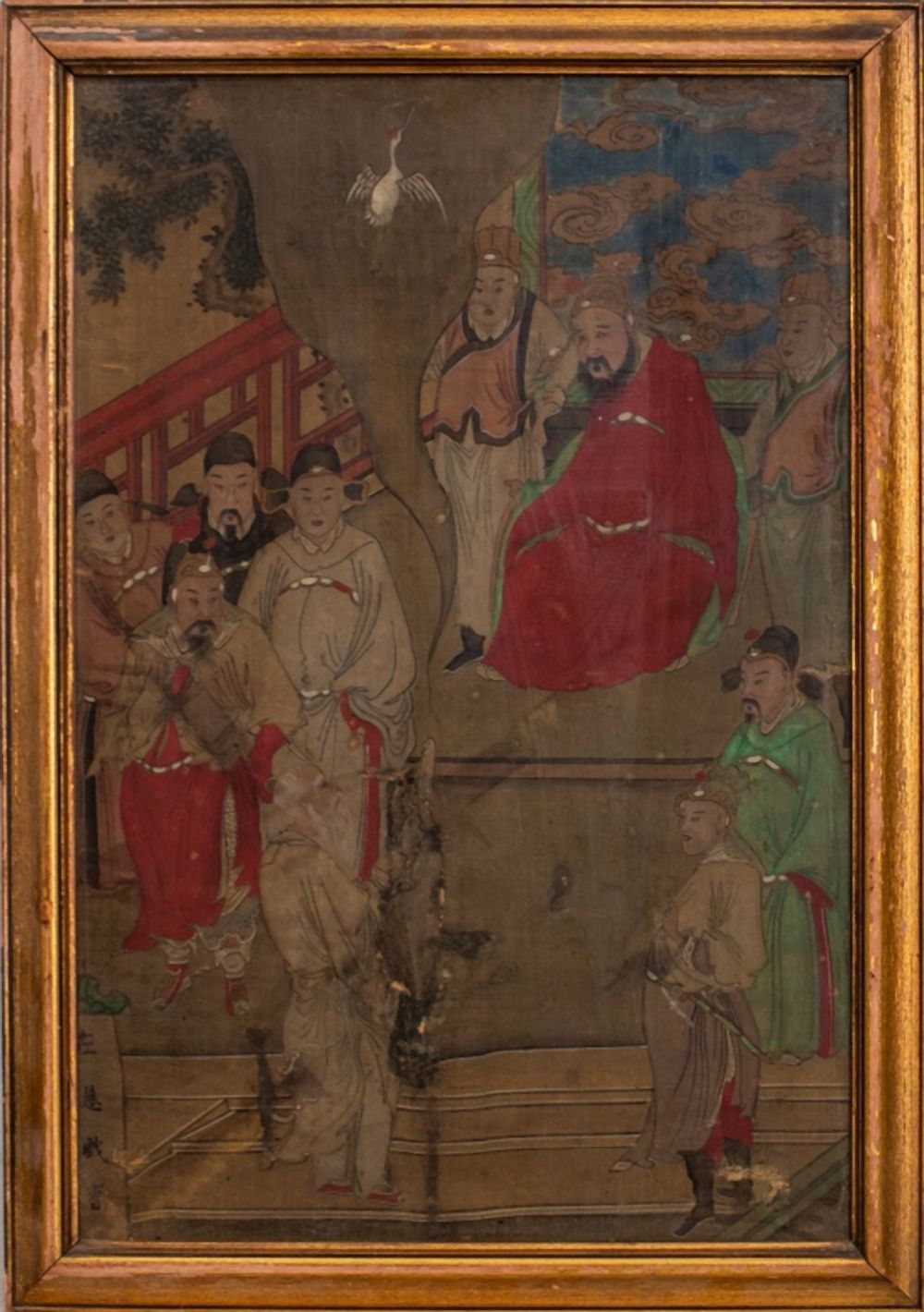 CHINESE PAINTING ON SILK WITH COURTLY
