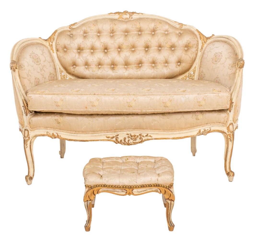 LOUIS XV STYLE PARCEL GILT WHITE PAINTED 2fb3fe