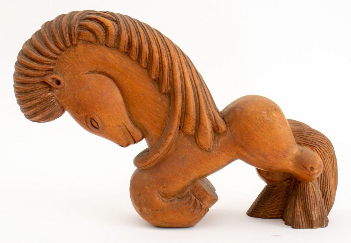 KNEELING HORSE WOOD SCULPTURE Wood