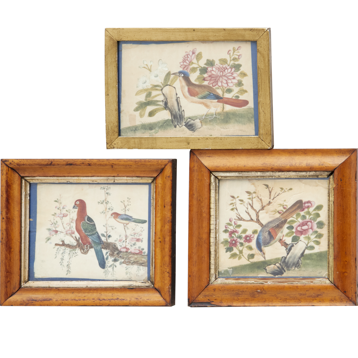  3 CHINESE EXPORT AVIAN PITH PAINTINGS 2fb468