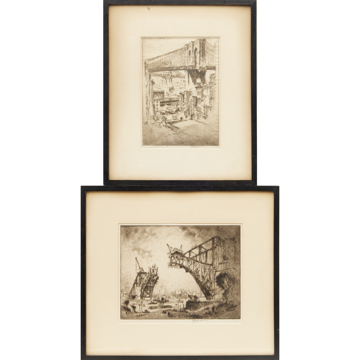 JOSEPH PENNELL 2 SIGNED ETCHINGS 2fb475