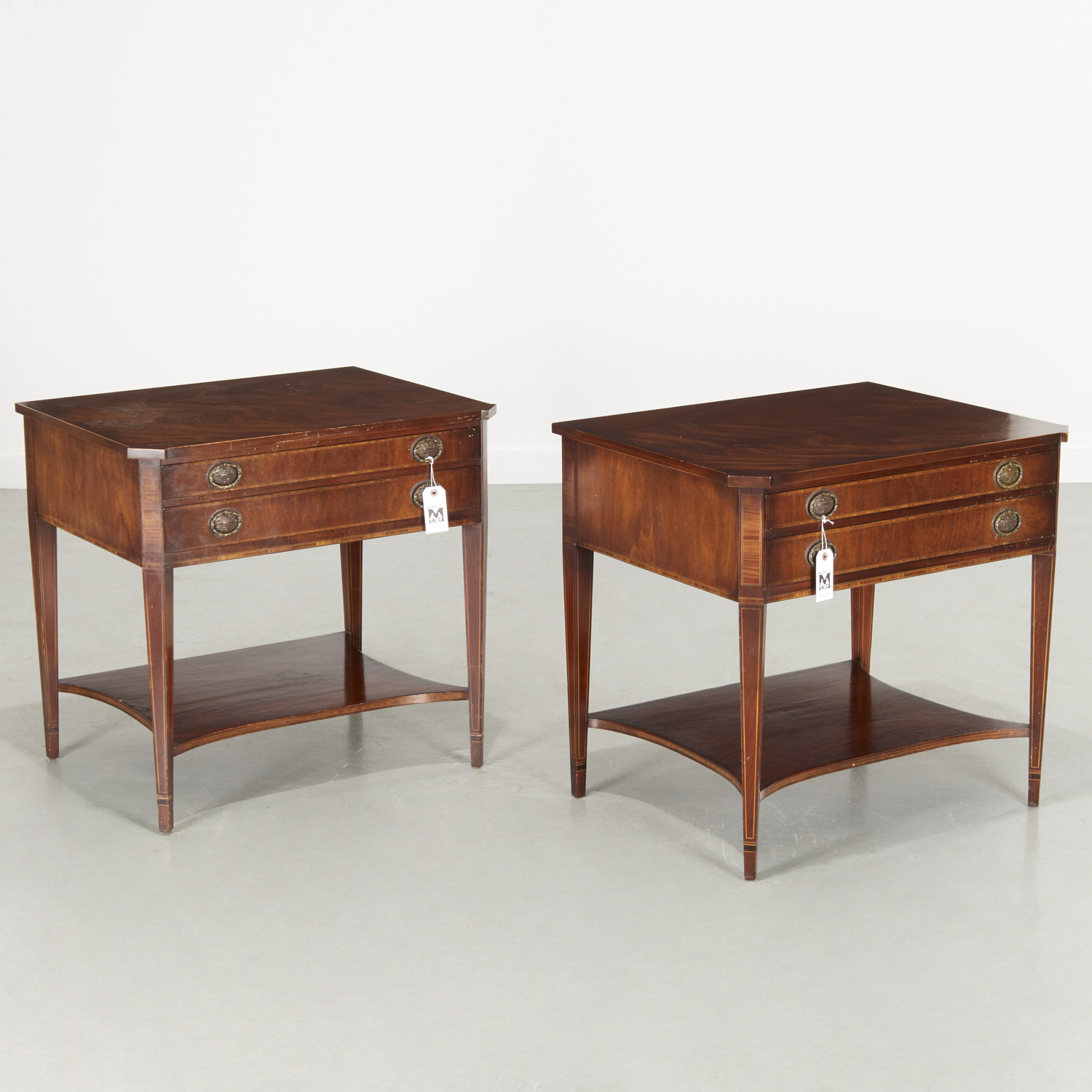 PAIR HEPPLEWHITE STYLE MAHOGANY SIDE