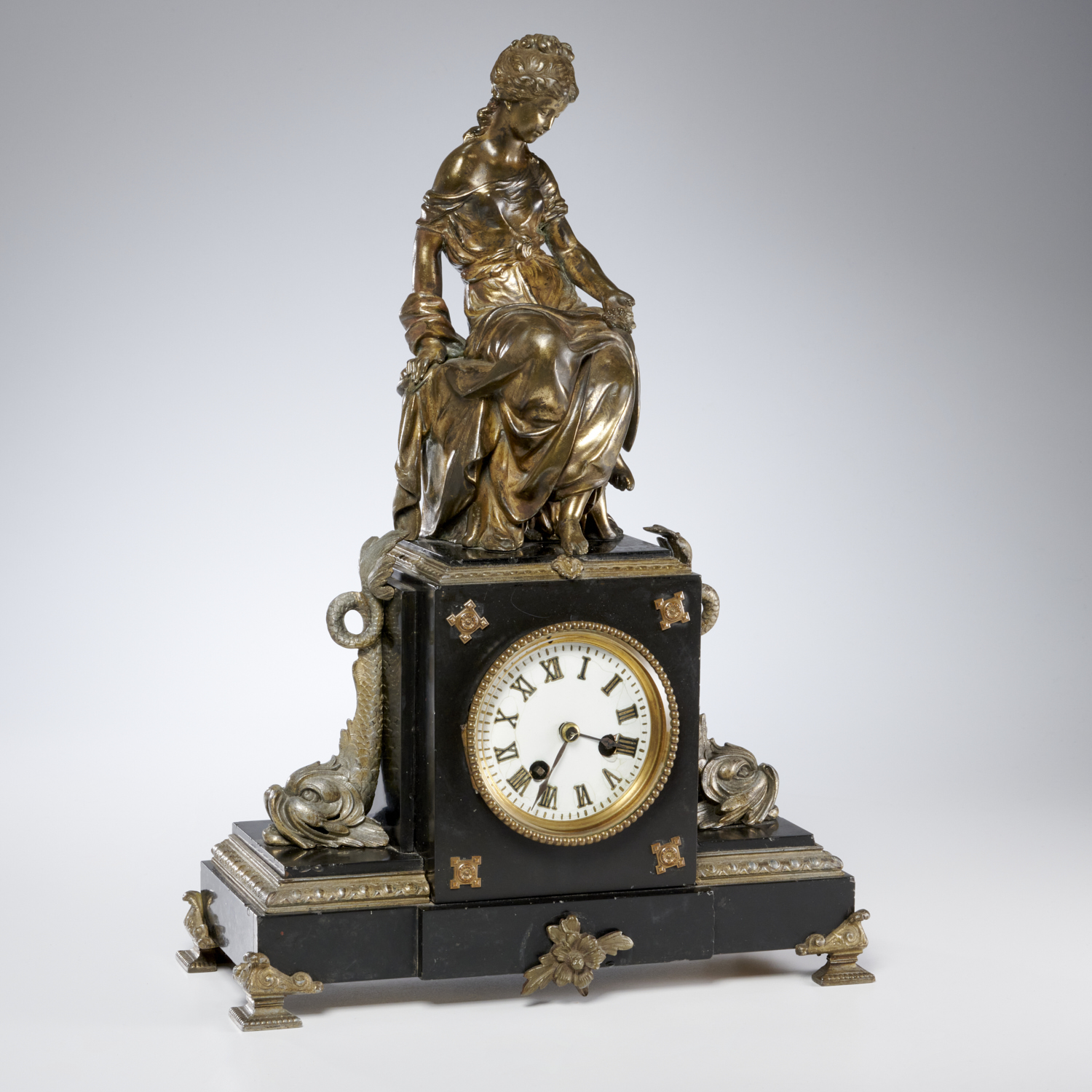 JAPY FRERES FIGURAL MANTEL CLOCK