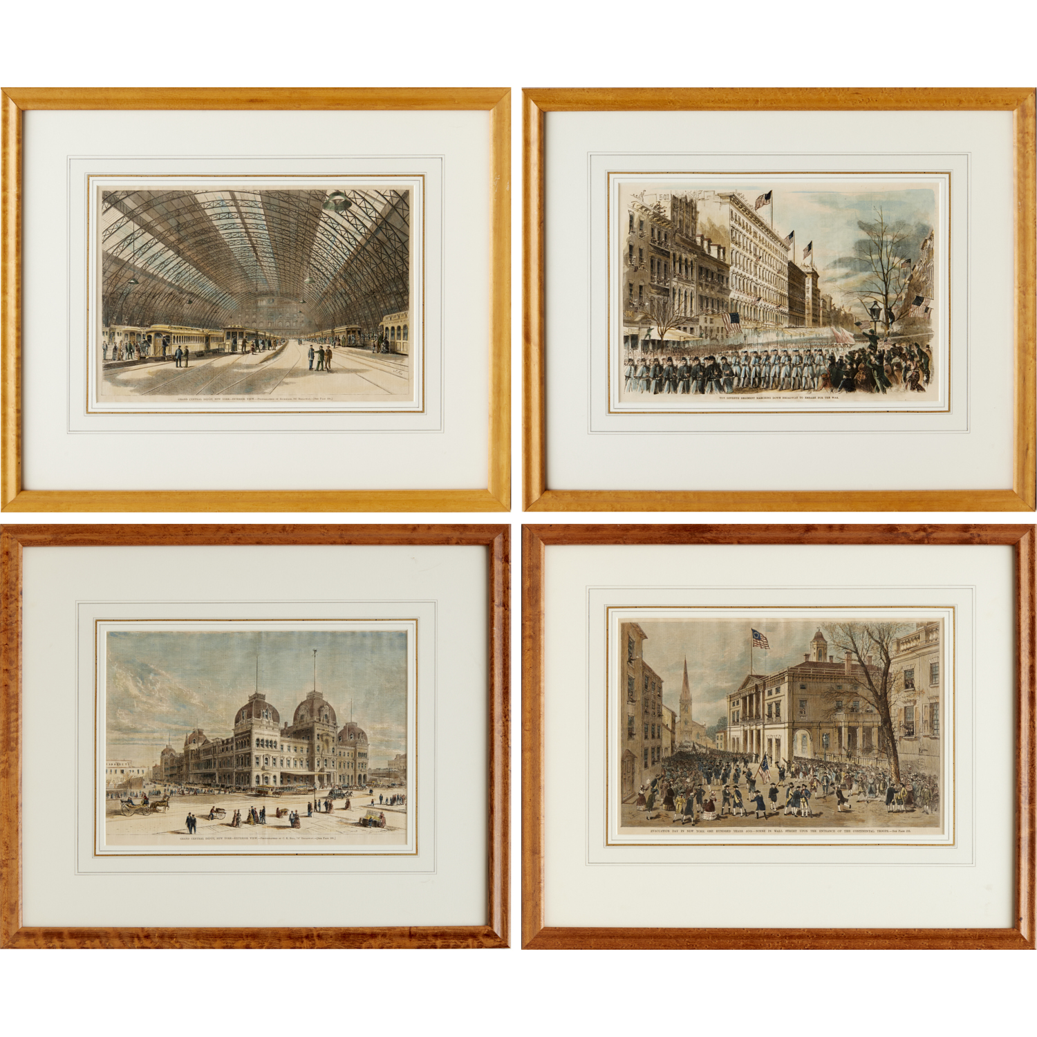 (4) HAND-COLORED ENGRAVINGS, EX-DONALD
