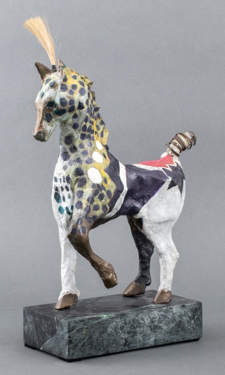 SUSAN ROWLAND PAINTED BRONZE HORSE 2fb4b5