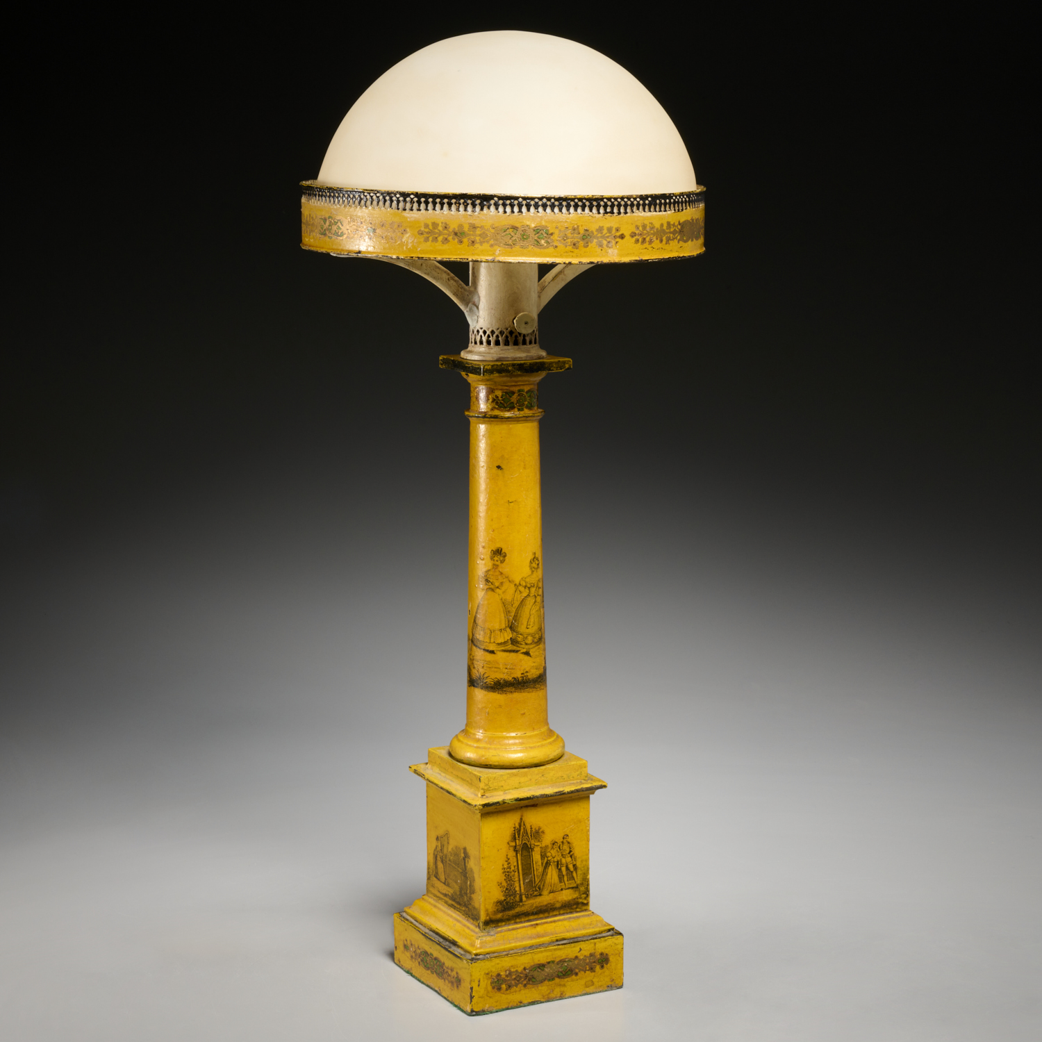 ANTIQUE FRENCH EMPIRE YELLOW TOLE 2fb4fb