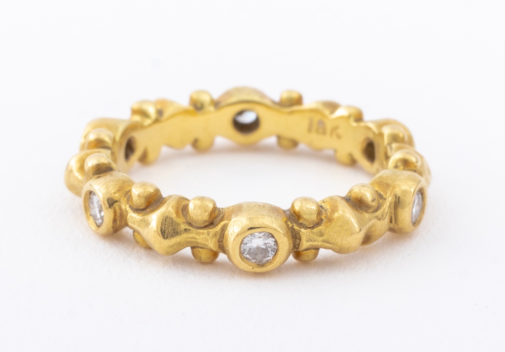 18K YELLOW GOLD DIAMOND BAND 18K