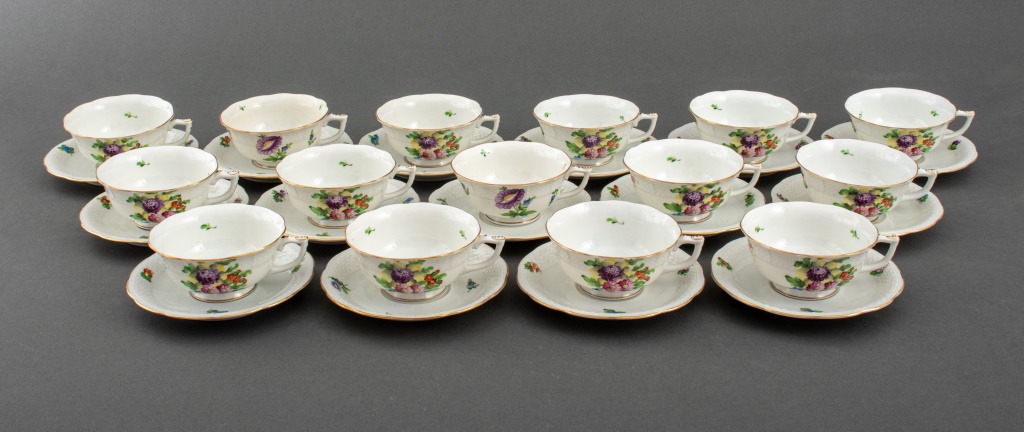 HEREND PORCELAIN "BOUQUETS" CUPS