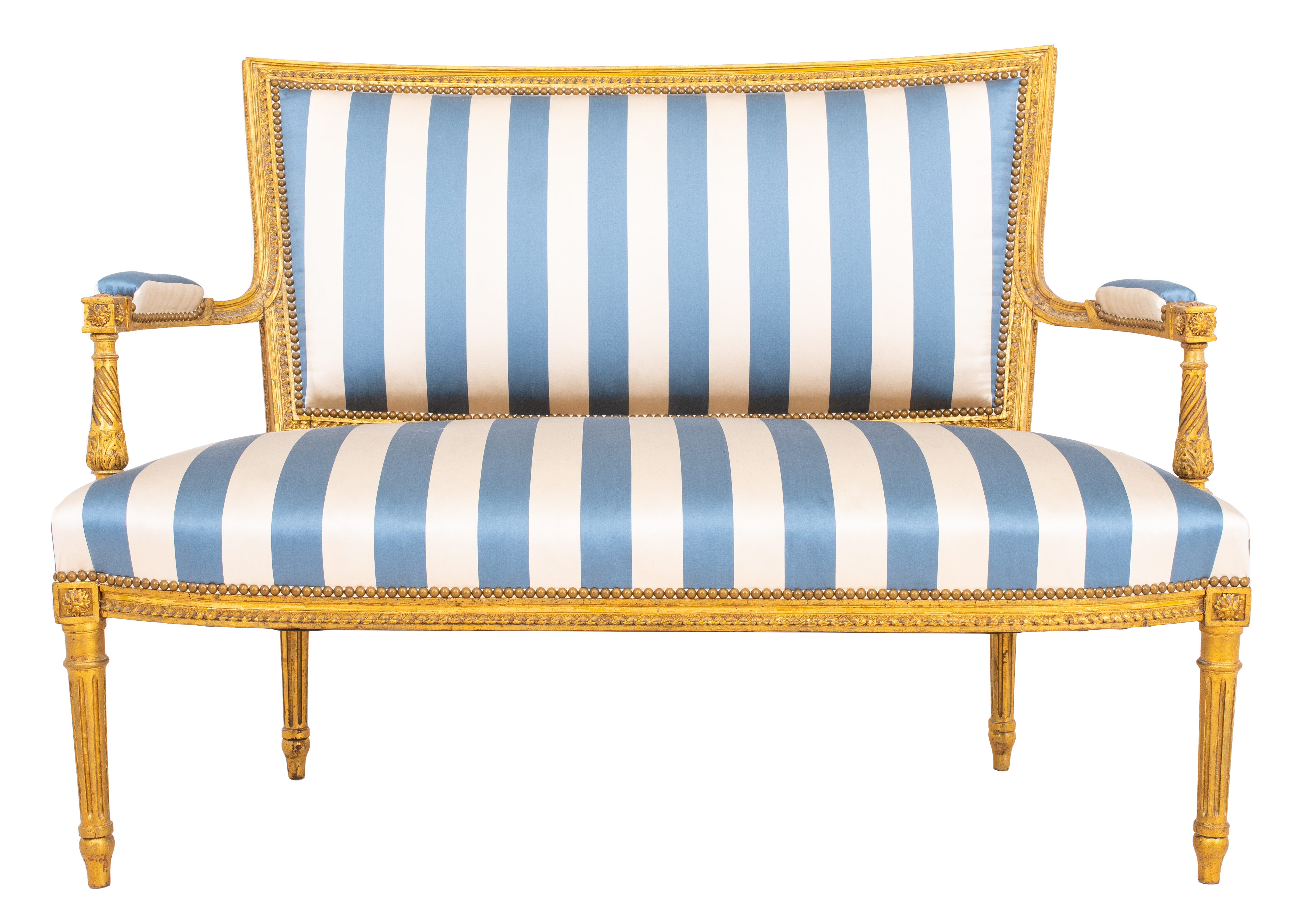 LOUIS XVI STYLE GILTWOOD UPHOLSTERED 2fb612