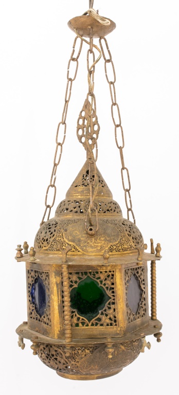 MOROCCAN RETICULATED BRASS LANTERN