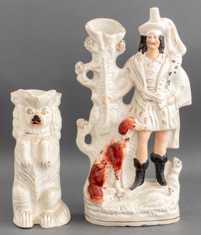 STAFFORDSHIRE MAN & DOG CERAMIC