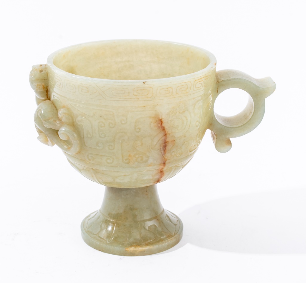 CHINESE JADE CUP WITH SINGLE HANDLE 2fb6cd