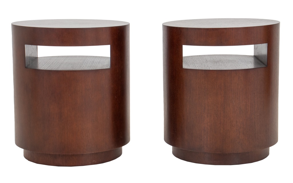 MODERN CIRCULAR WOOD END TABLE  2fb6e9