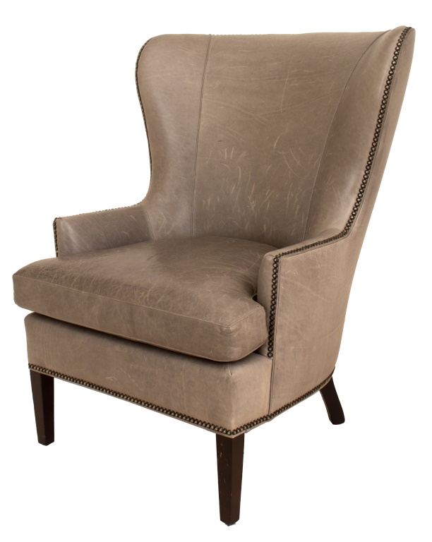 MODERN GREY LEATHER UPHOLSTERED 2fb6e5