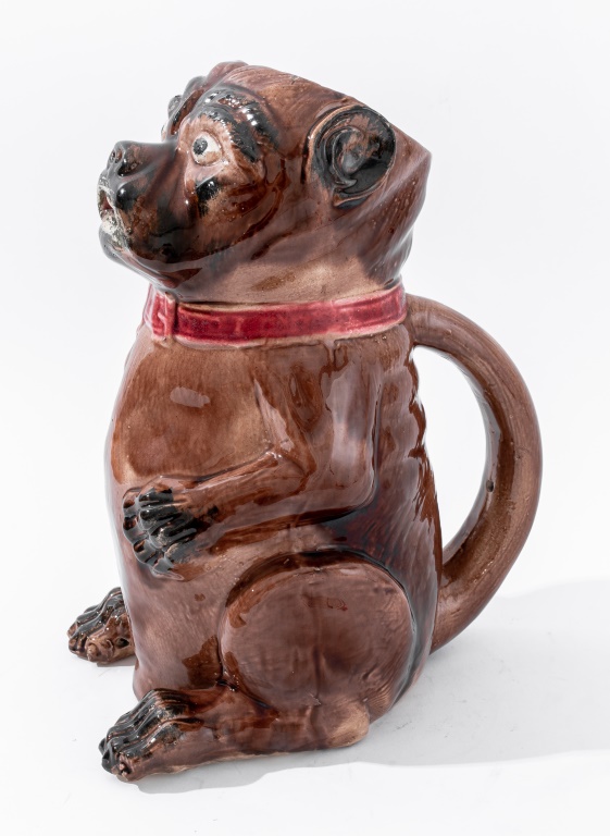 STAFFORDSHIRE CERAMIC BULL DOG PITCHER,