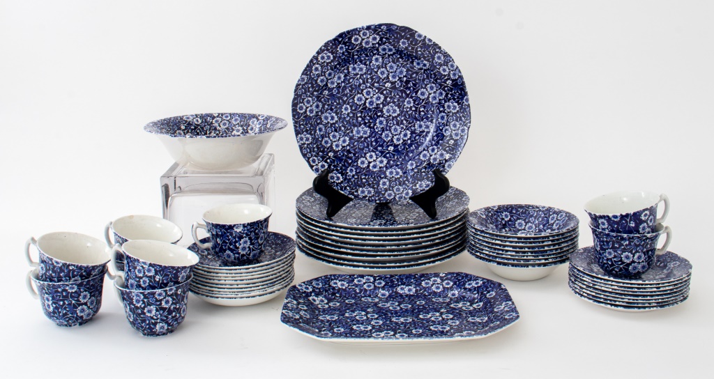 STAFFORDSHIRE BLUE CALICO PORCELAIN