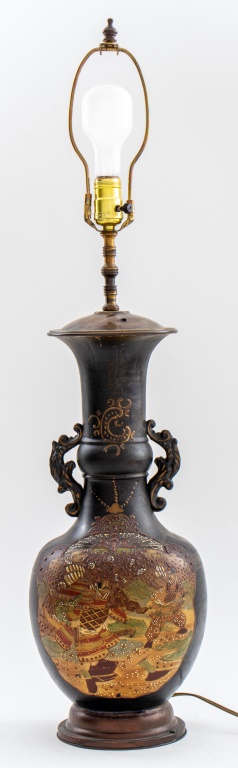 JAPANESE SATSUMA VASE MOUNTED AS 2fb73c