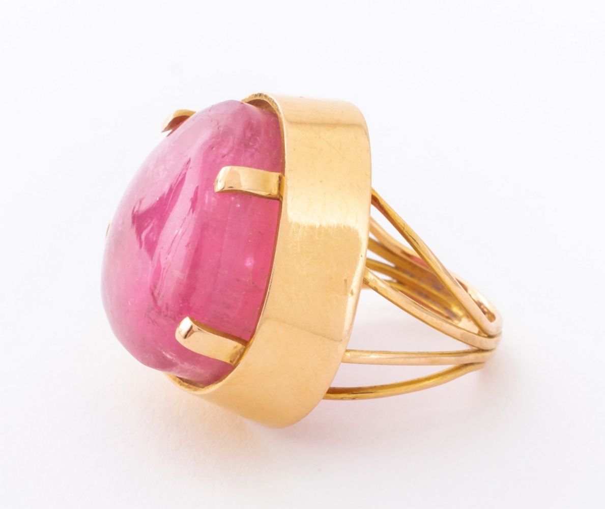 18K YELLOW GOLD RUBELLITE TOURMALINE 2fb7c5