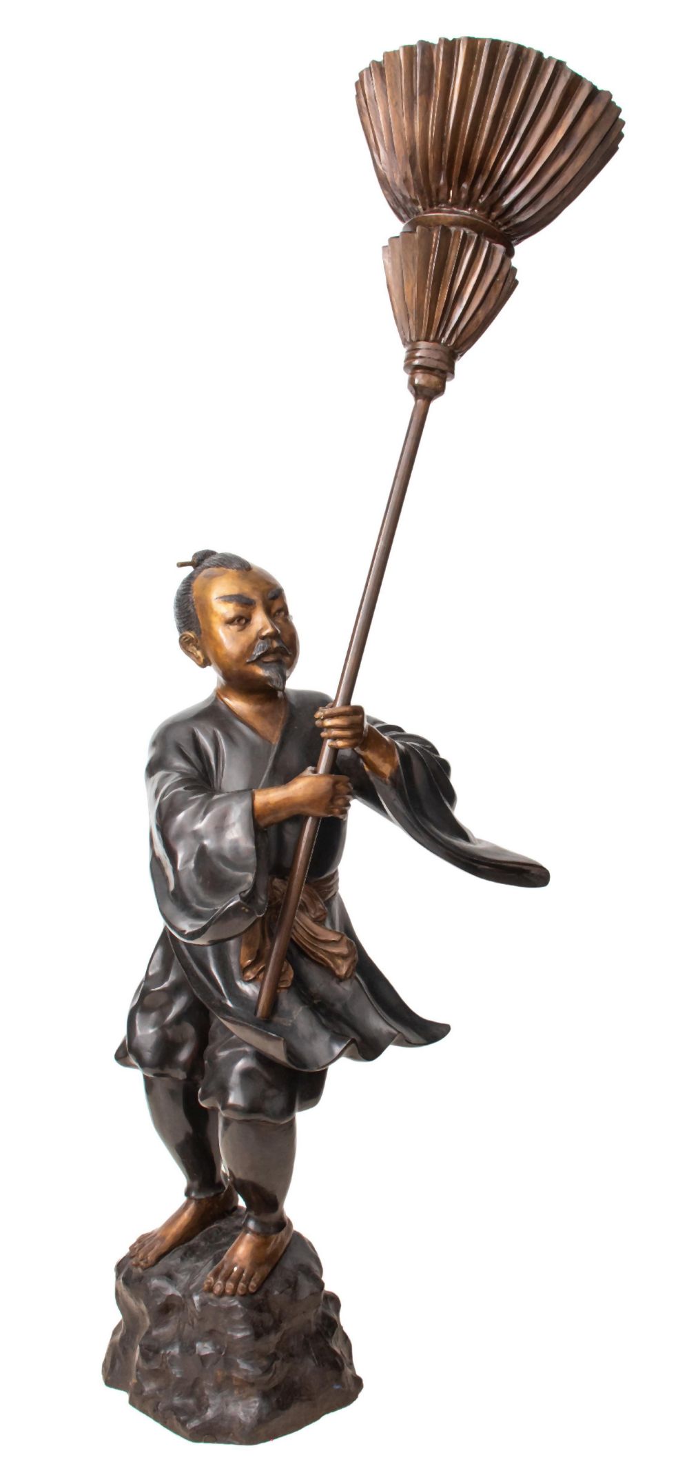 JAPANESE BRONZE FIGURE OF ATTENDANT 2fb7e4