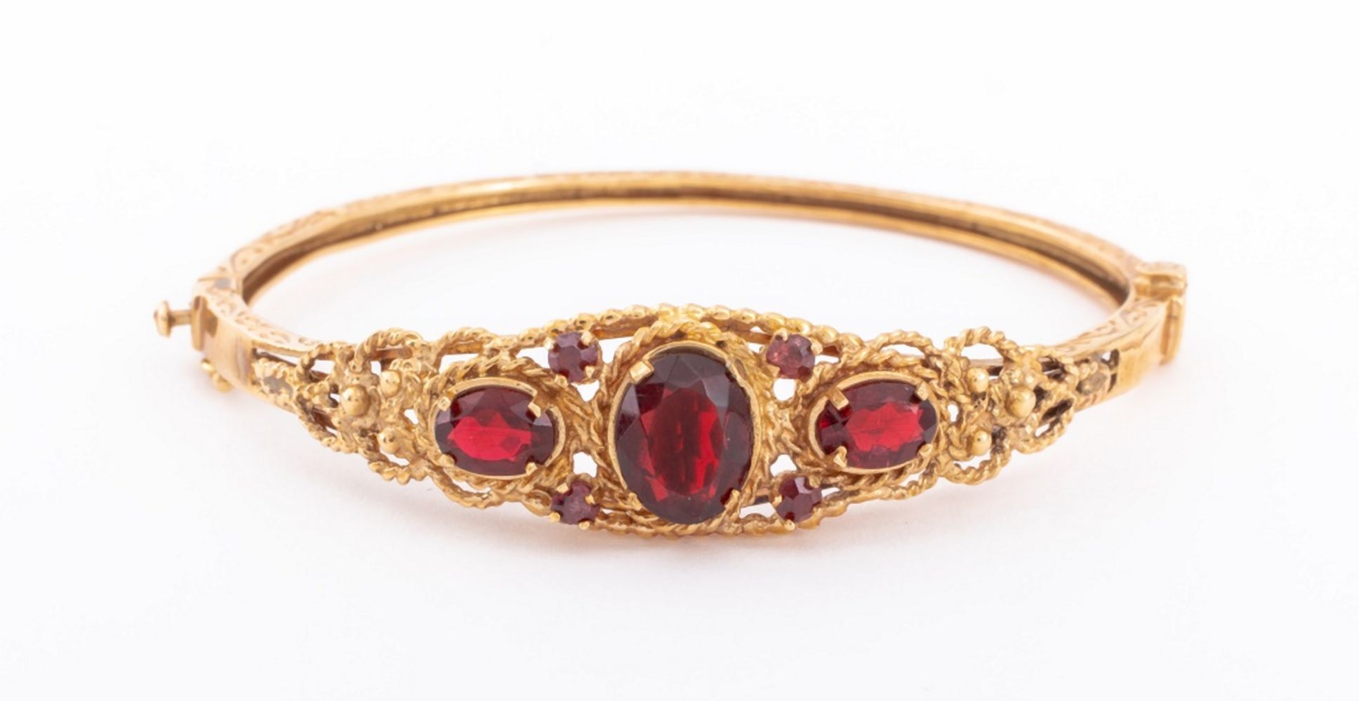 VINTAGE 14K YELLOW GOLD GARNET 2fb7ea