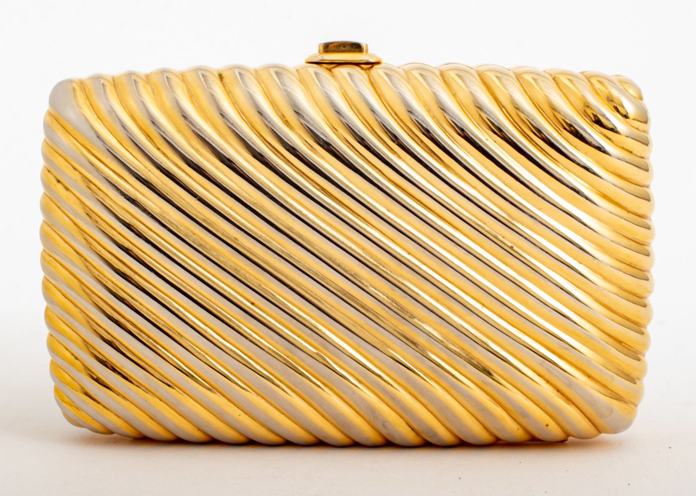 JUDITH LEIBER GOLD-TONE METAL MINAUDIERE