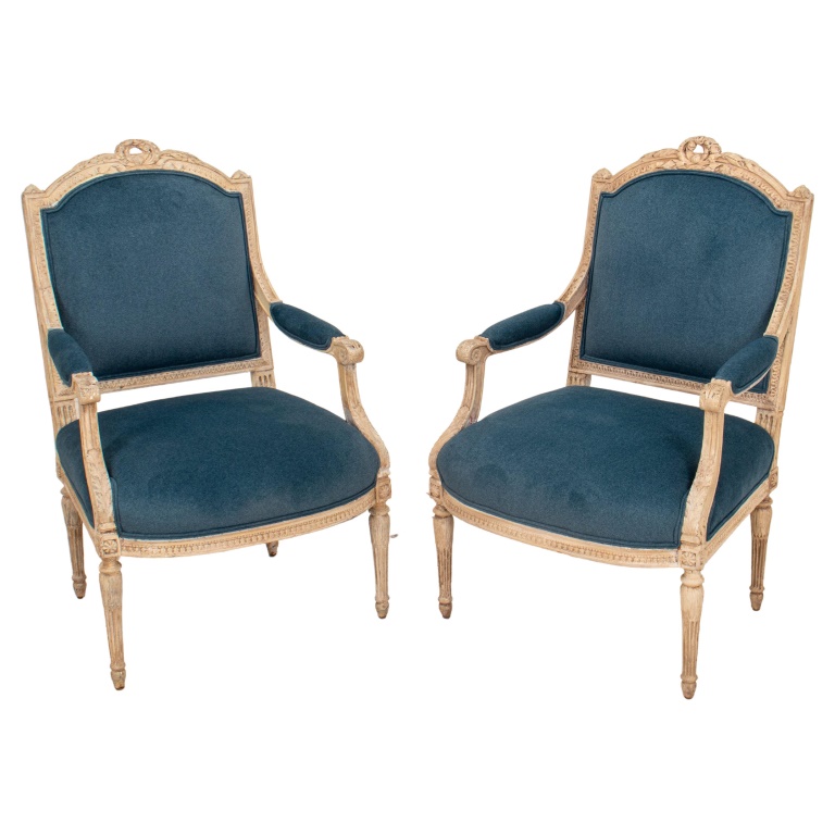 FRENCH LOUIS XVI MANNER UPHOLSTERED