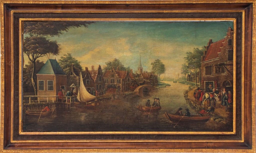 DUTCH OLD MASTER SIGNED CANAL SCENE