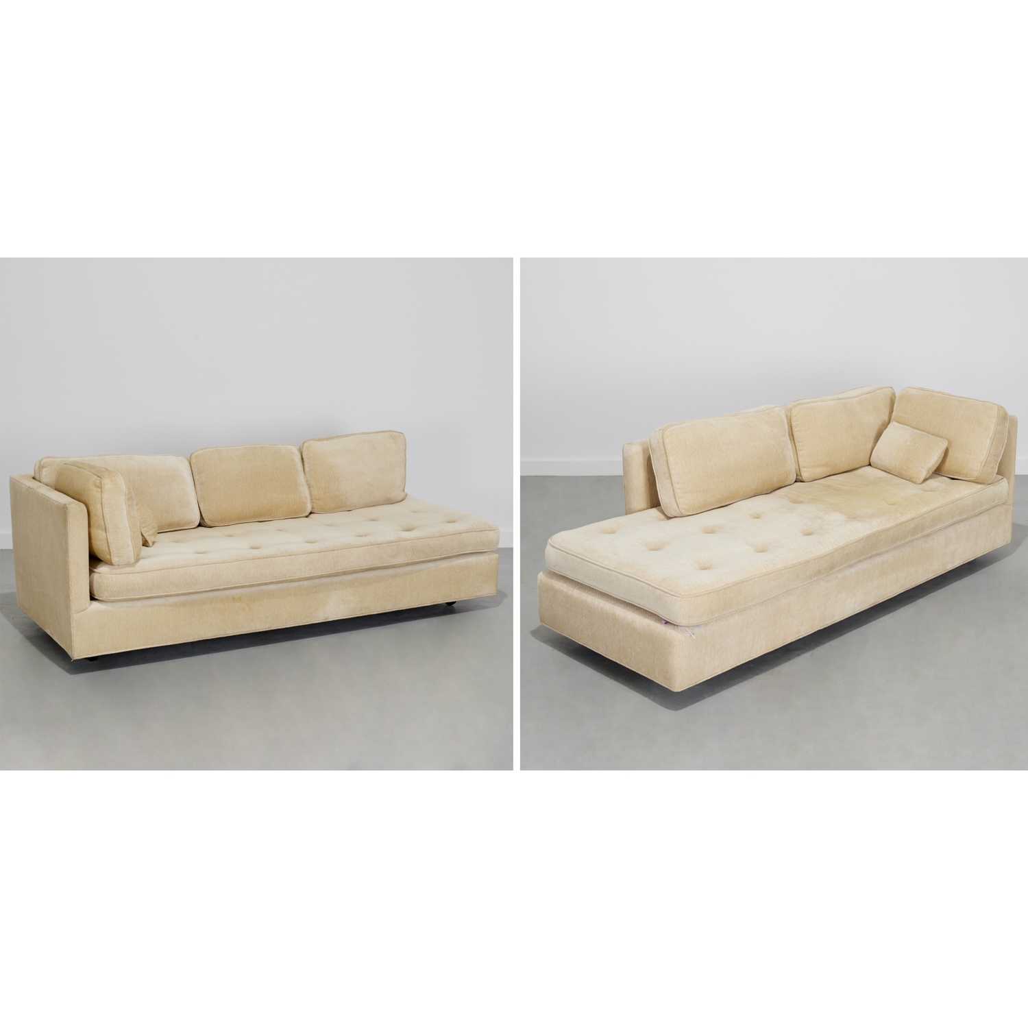 PAIR CUSTOM MID-CENTURY TUFTED