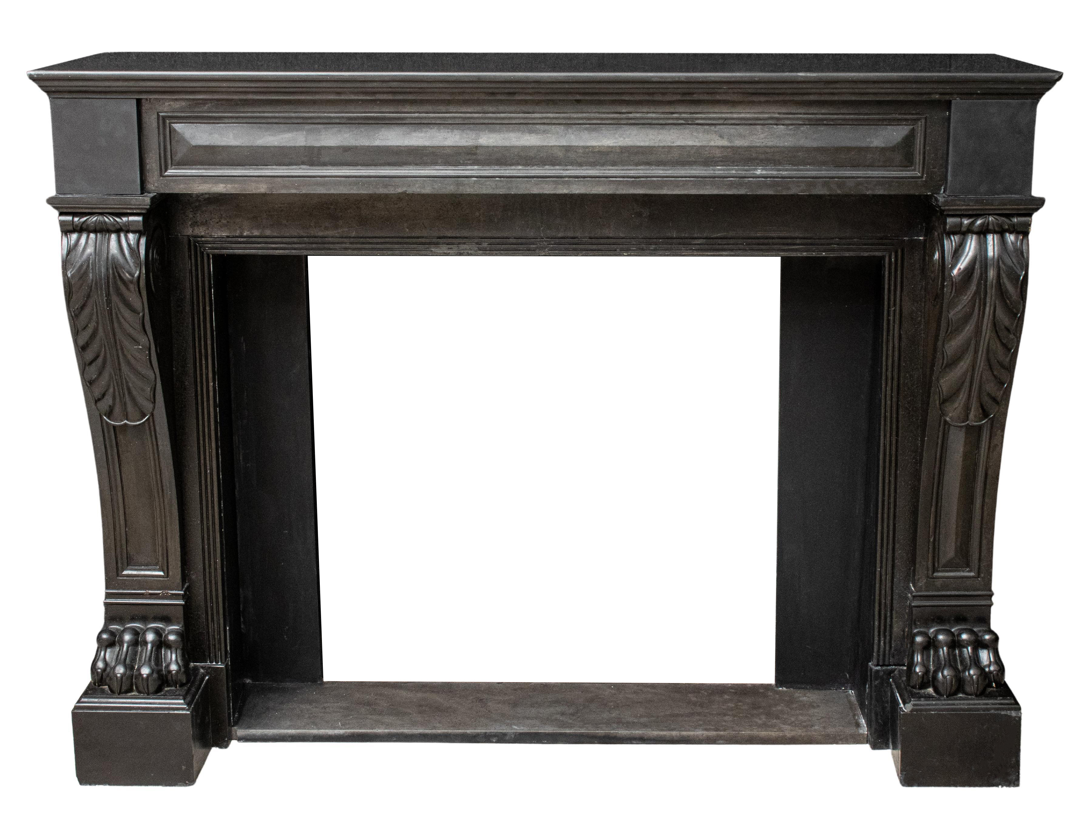 FRENCH CHARLES X BLACK MARBLE FIREPLACE 2fb98b