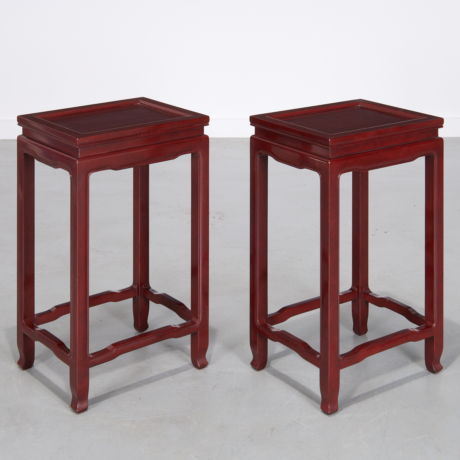 PAIR CHINESE STYLE RED LACQUER
