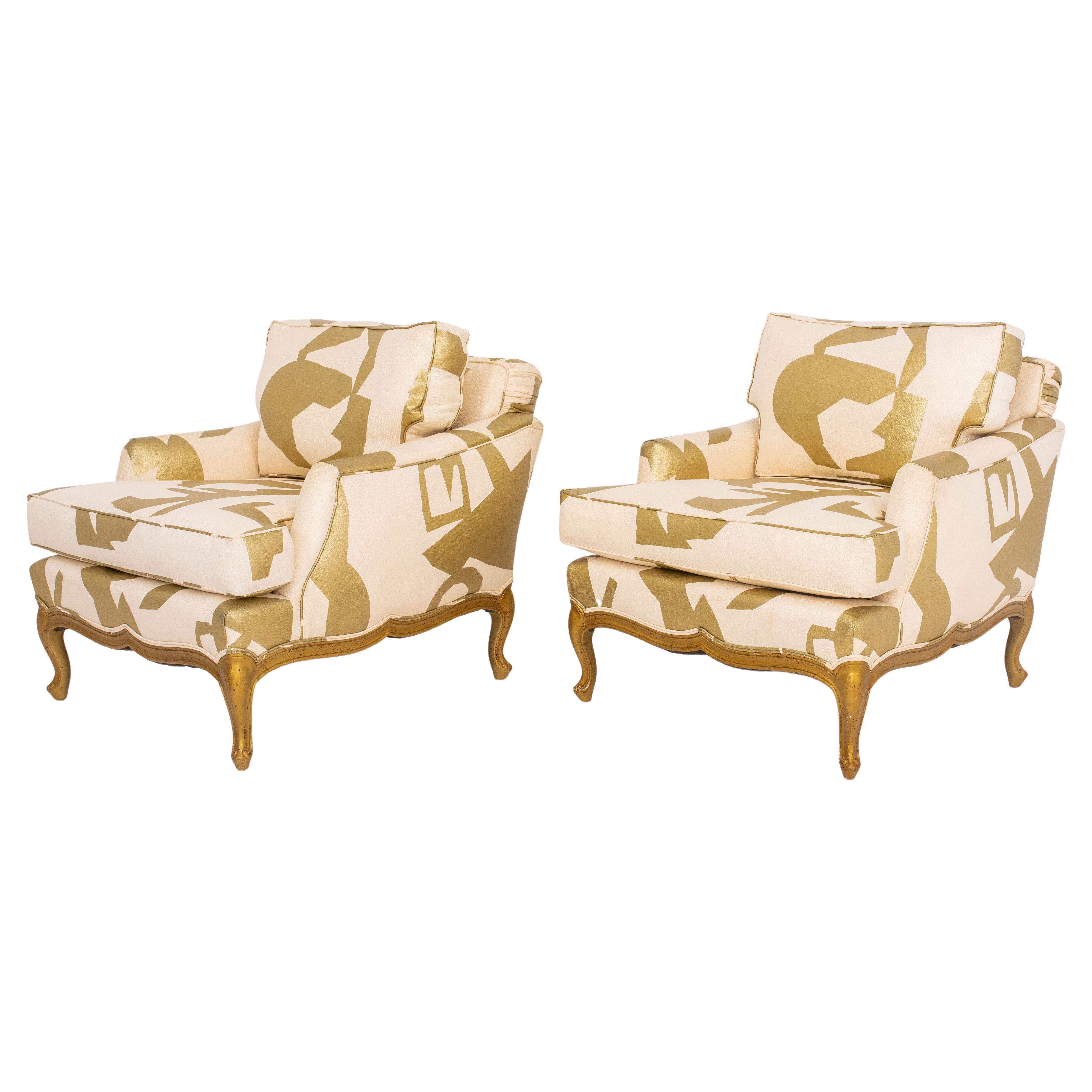 LOUIS XV STYLE MODERN UPHOLSTERED ARMCHAIR,