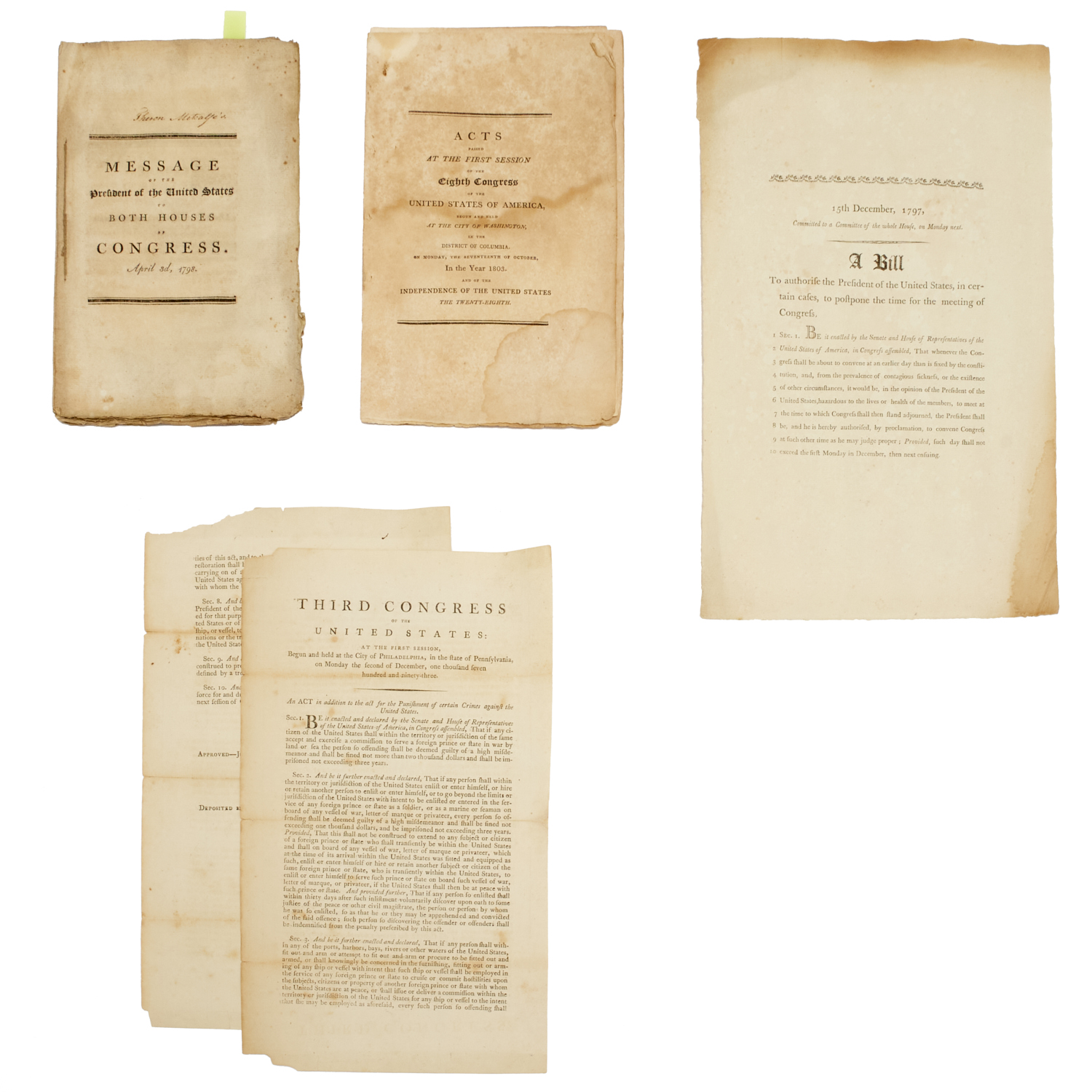 ACTS OF CONGRESS, WASHINGTON, JEFFERSON,