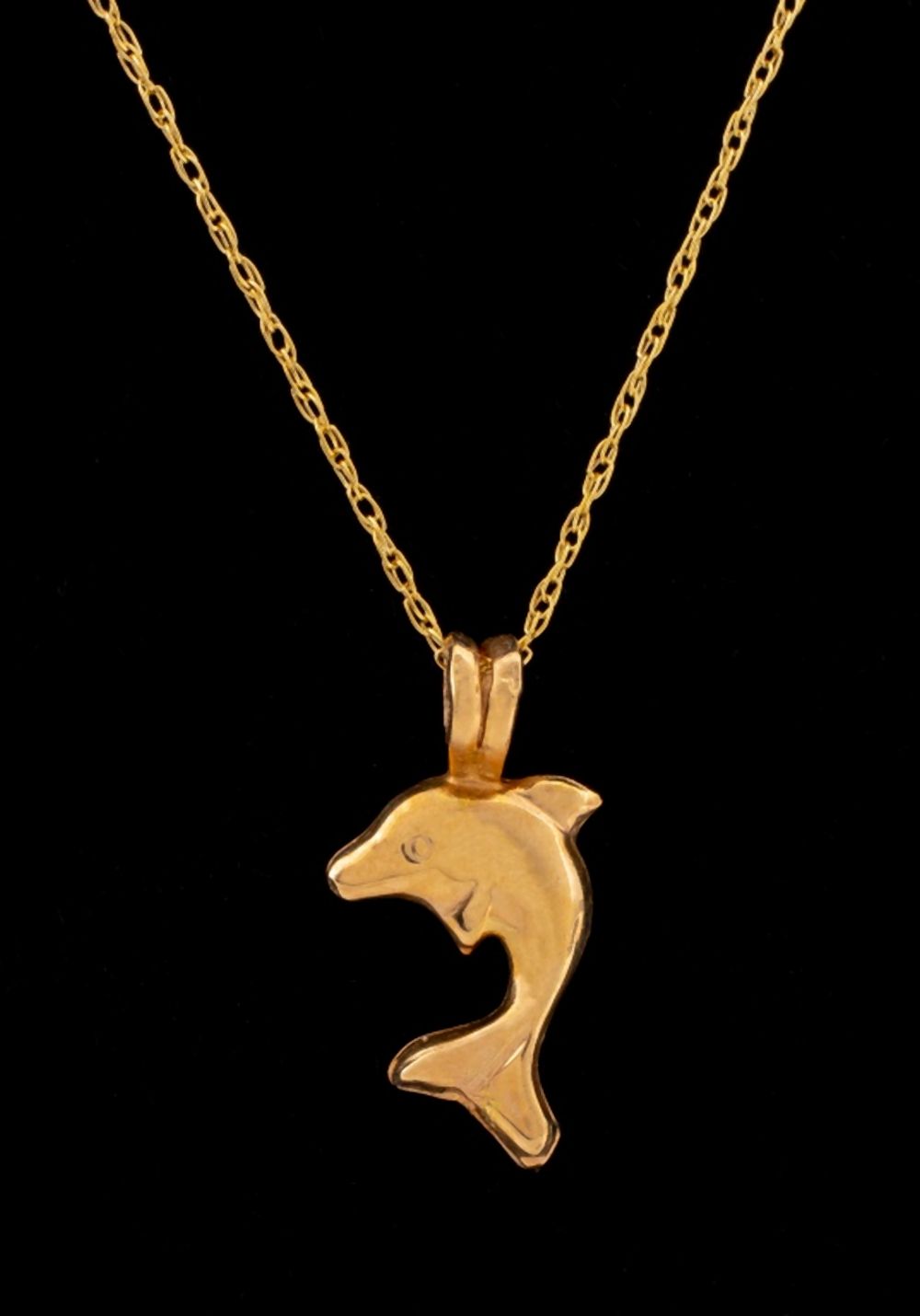 14K YELLOW GOLD MINI DOLPHIN PENDANT 2fbb01