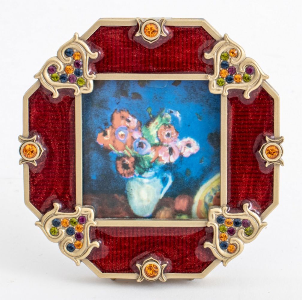 JAY STRONGWATER ENAMELED HEXAGONAL PICTURE