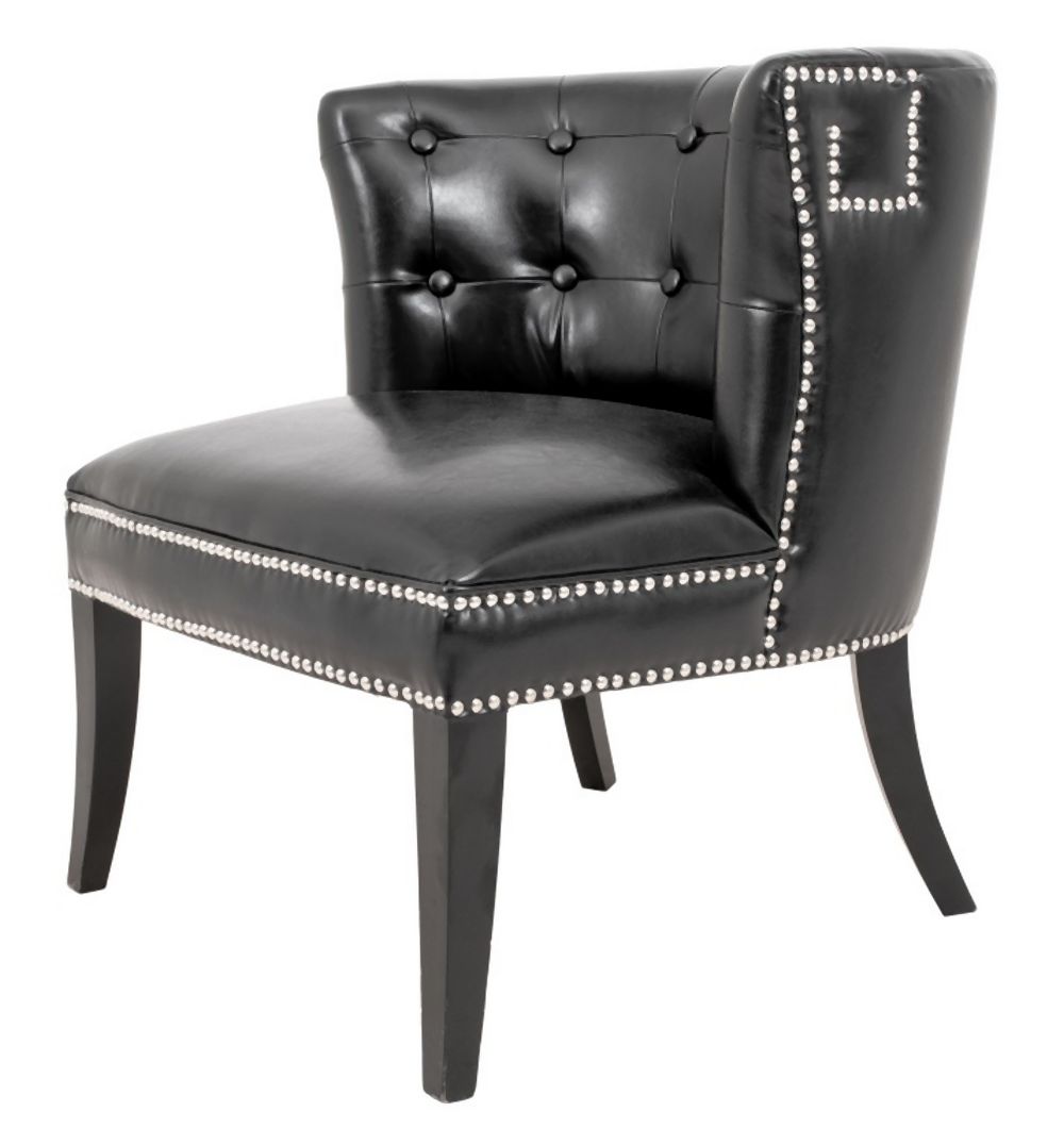 BLACK VEGAN LEATHER UPHOLSTERED 2fbb68