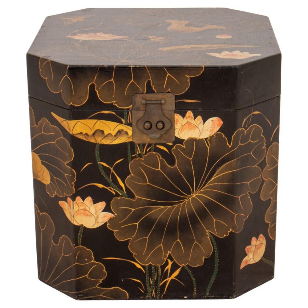 JAPANESE FAUX LACQUER STORAGE BOX