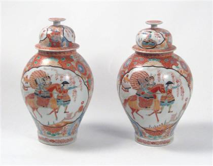 Pair of Kutani porcelain covered