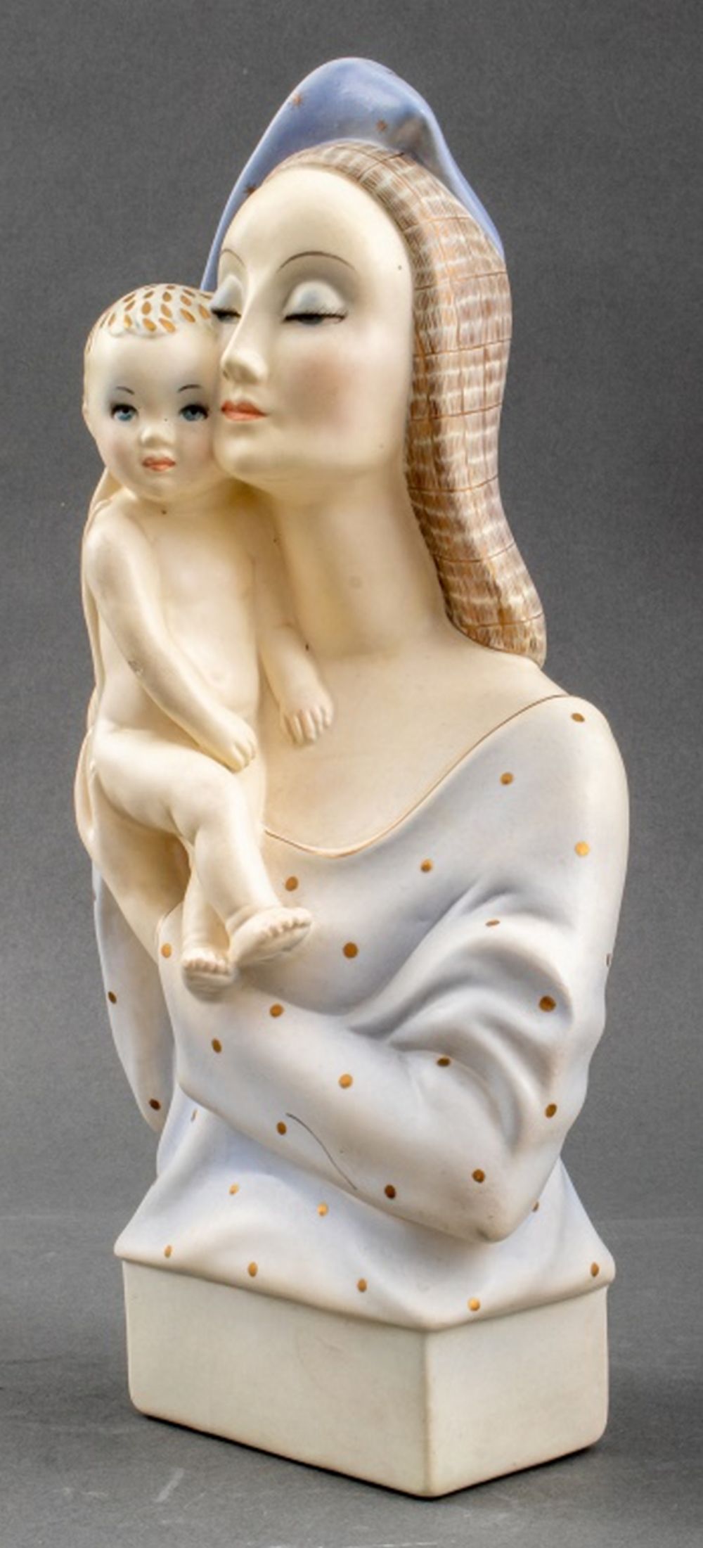 LENCI MADONNA AND CHILD GLAZED CERAMIC