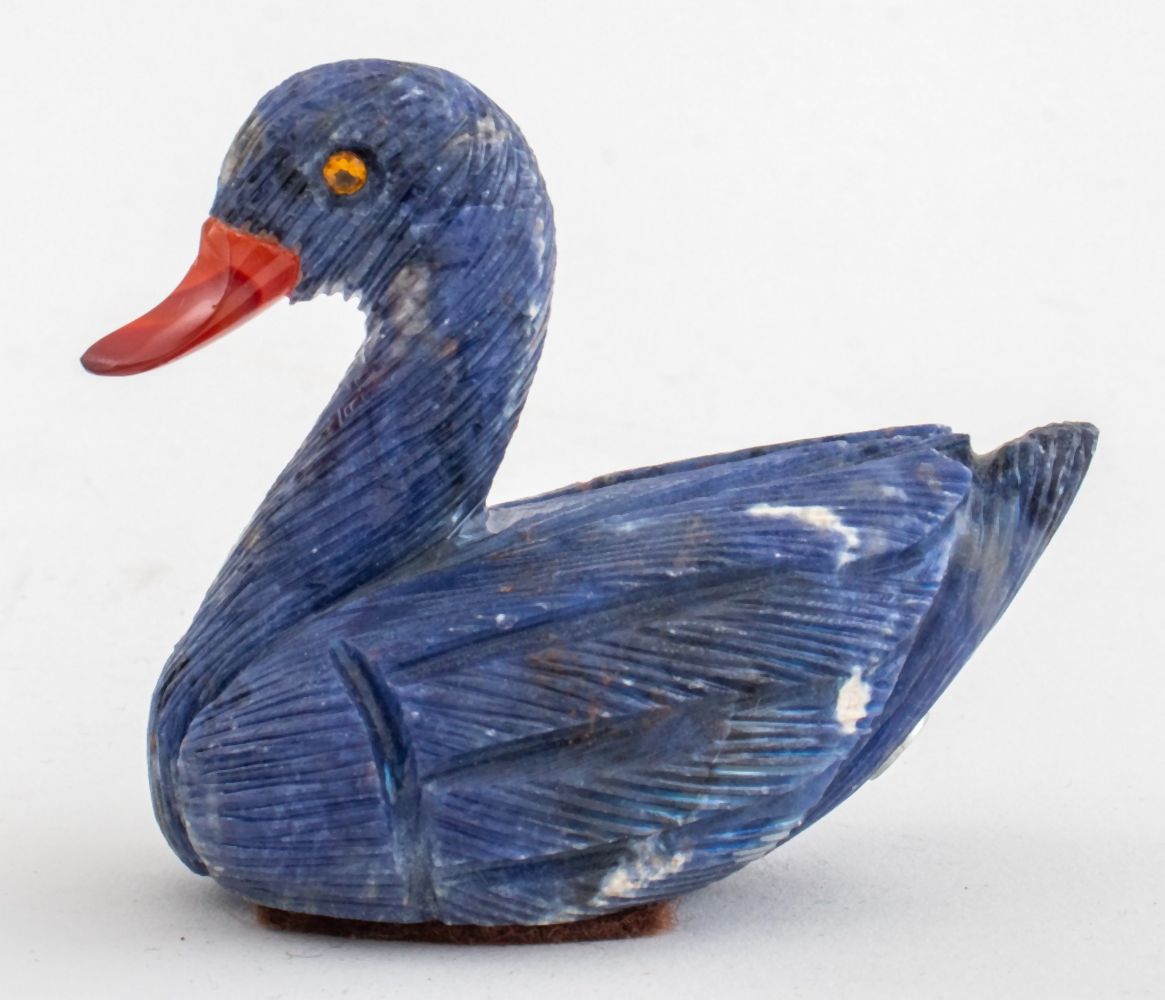 ARTUR CARVED HARDSTONE DUCK FIGURE 2fbc95