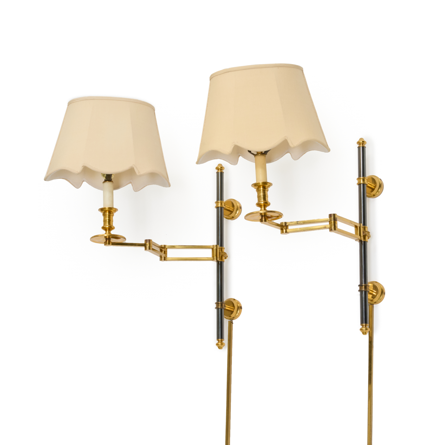 MAISON JANSEN, PAIR BRASS, GUNMETAL