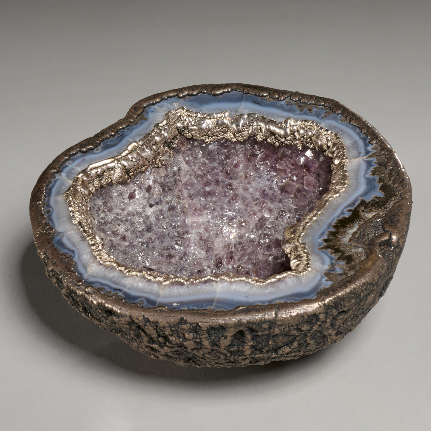 BULGARI, SILVER MOUNTED AMETHYST