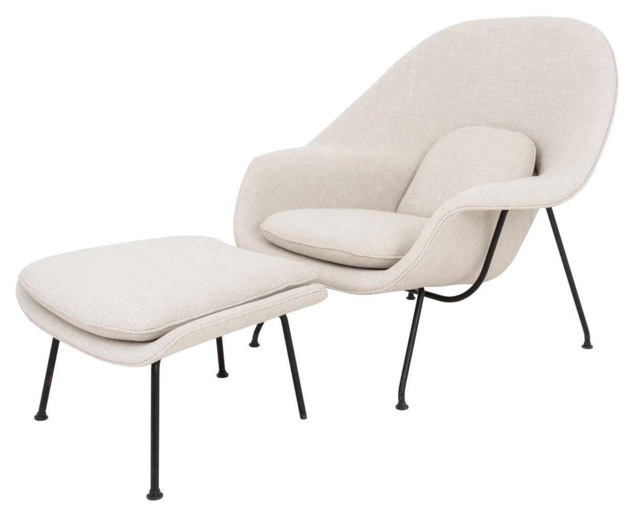 EERO SAARINEN KNOLL WOMB CHAIR & OTTOMAN,