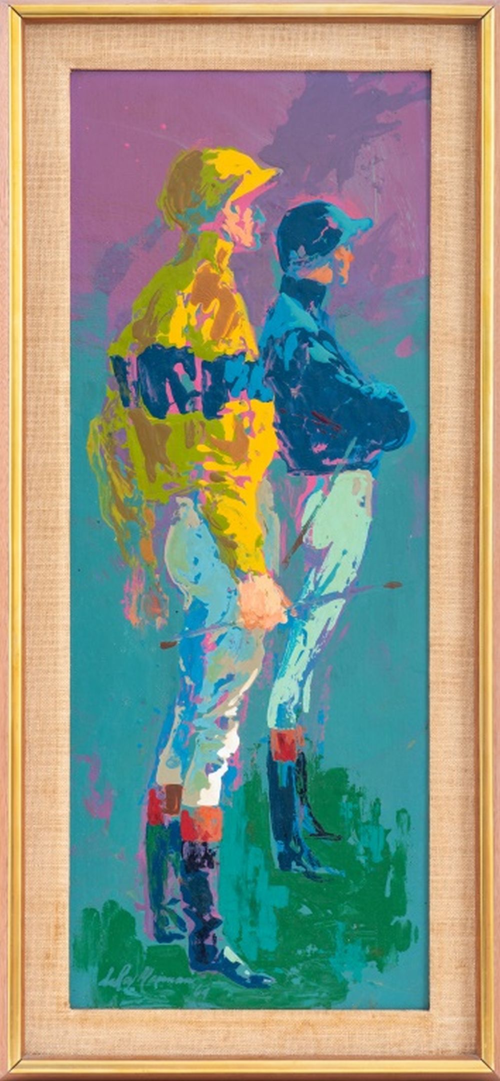 LEROY NEIMAN 2 JOCKEYS OIL ON 2fbd7a