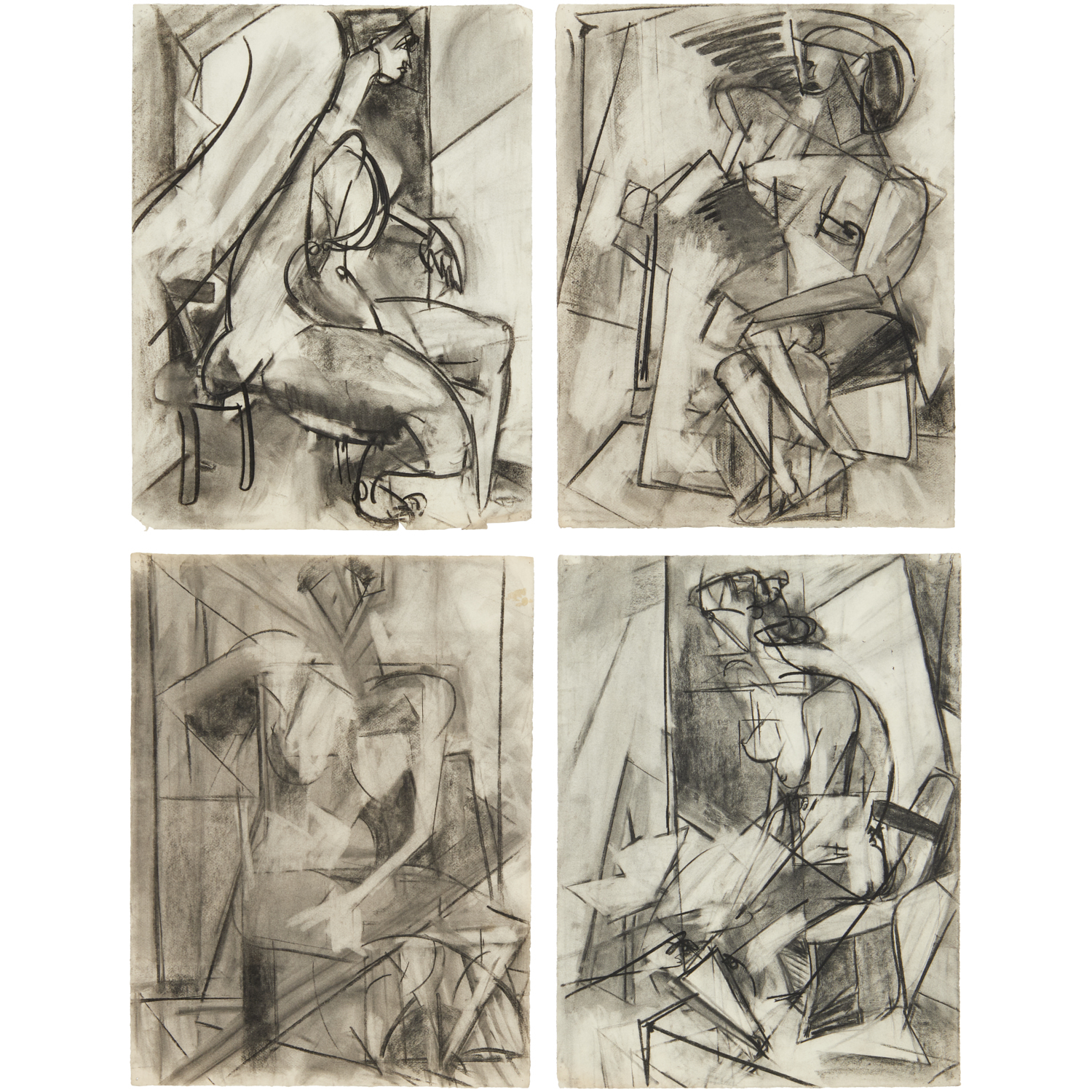 SCHOOL OF HANS HOFMANN, (4) CHARCOAL