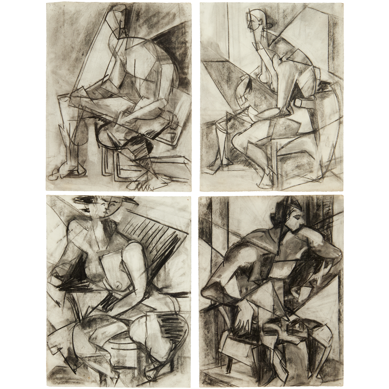 SCHOOL OF HANS HOFMANN, (4) CHARCOAL