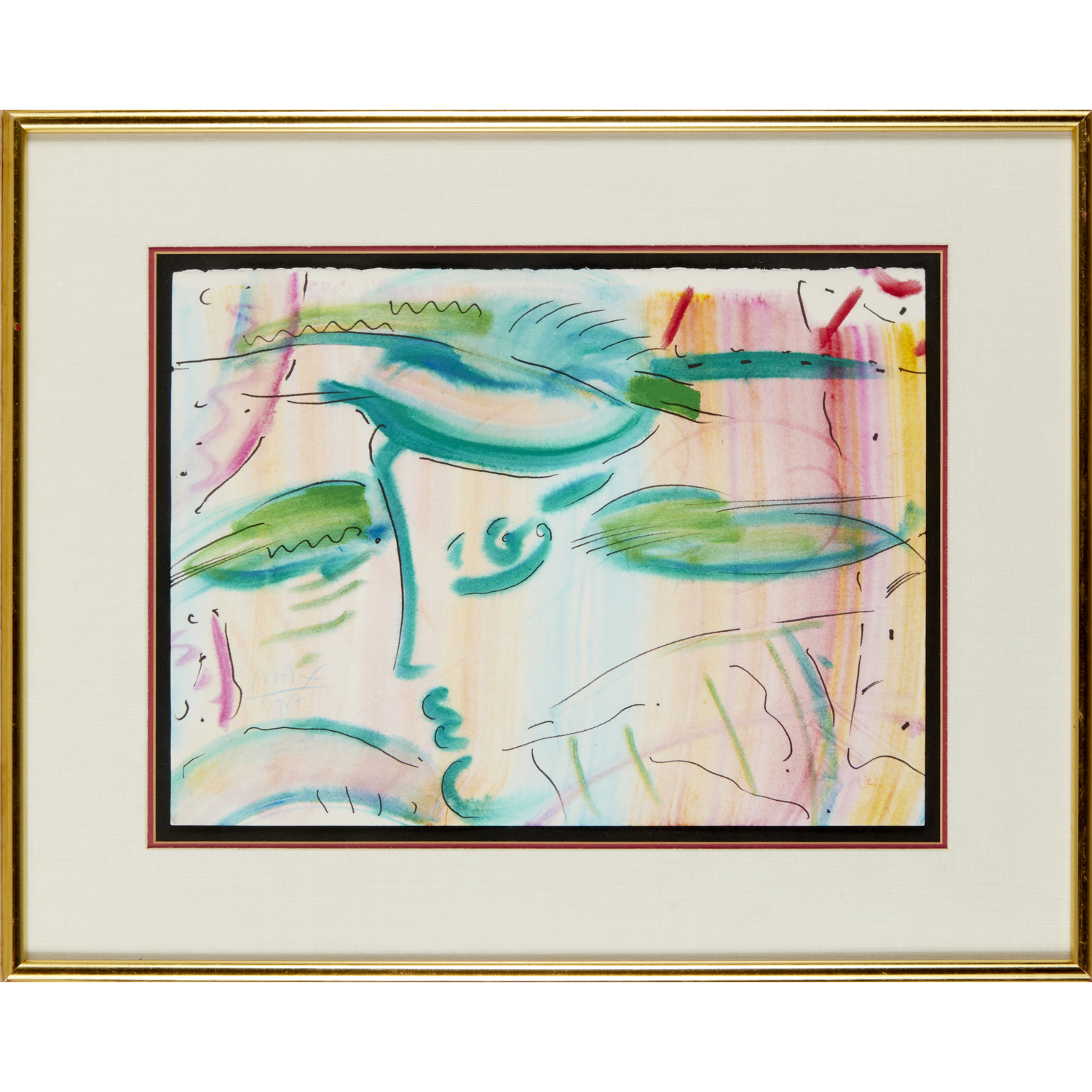 PETER MAX, WATERCOLOR ON PAPER,