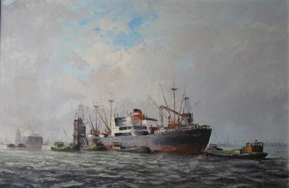 JOHN STERMER OIL TANKER Signed 4c641